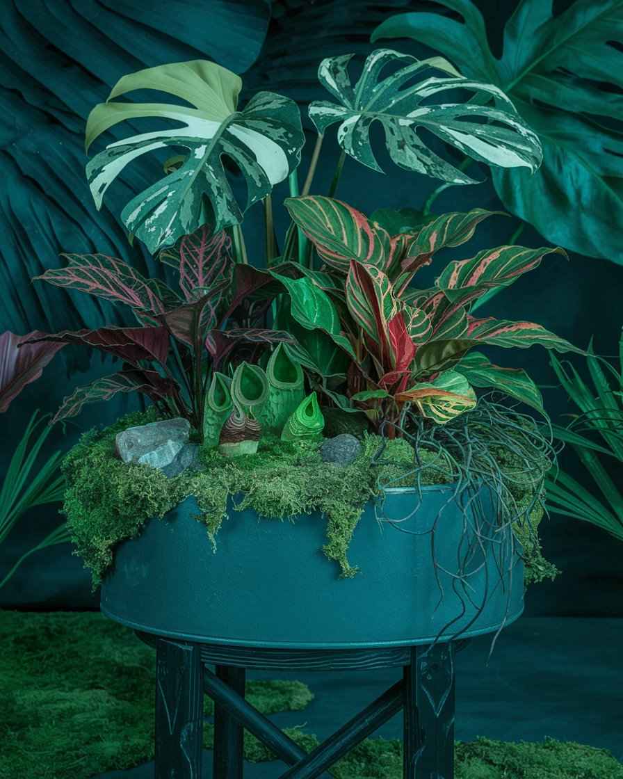 Plants providing a calming environment