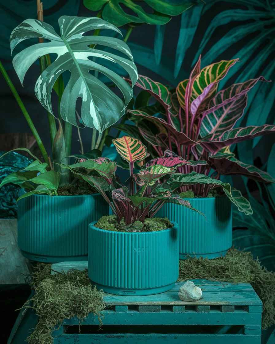 Stylish indoor plants as decor